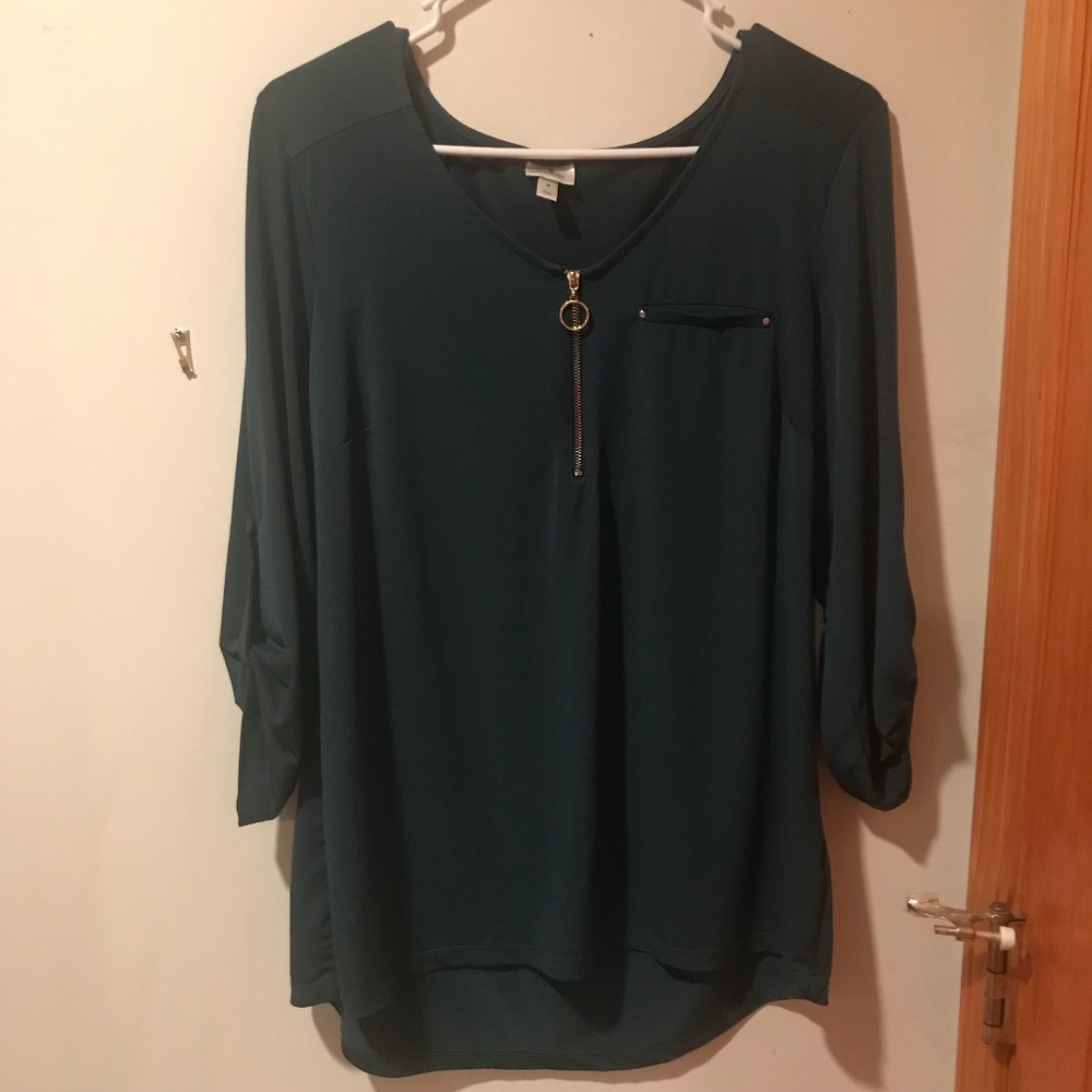 Dress Barn Emerald Green Blouse | Size M